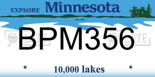 BPM356 Minnesota License Plate