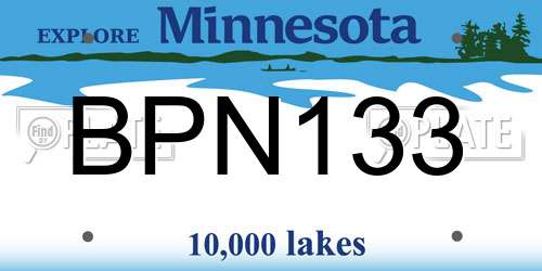 BPN133 Minnesota License Plate