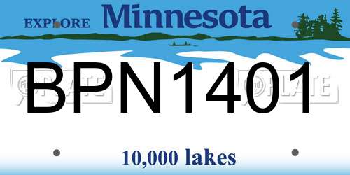 BPN1401 Minnesota License Plate