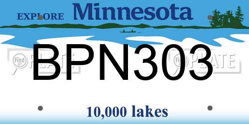 BPN303 Minnesota License Plate