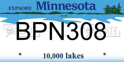 BPN308 Minnesota License Plate