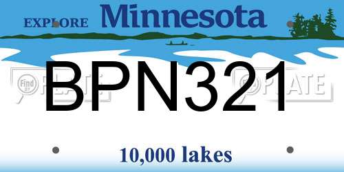 BPN321 Minnesota License Plate