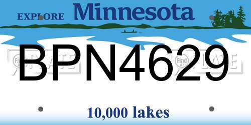 BPN4629 Minnesota License Plate