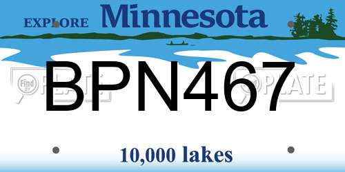BPN467 Minnesota License Plate