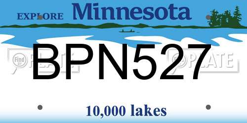 BPN527 Minnesota License Plate
