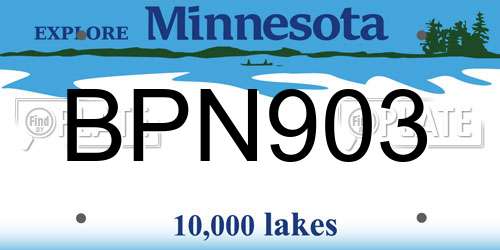 BPN903 Minnesota License Plate