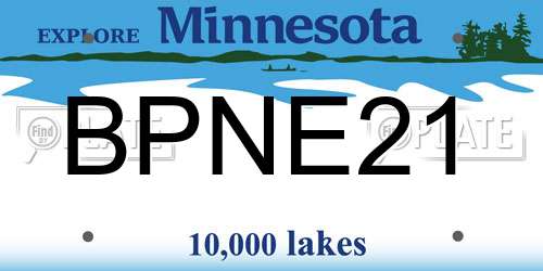 BPNE21 Minnesota License Plate
