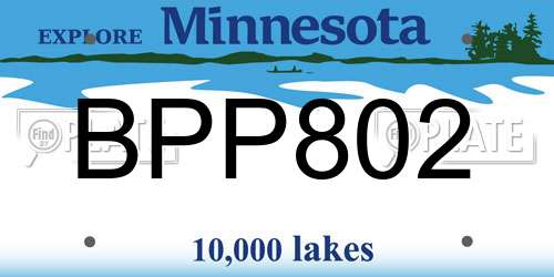 BPP802 Minnesota License Plate
