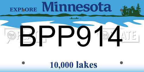 BPP914 Minnesota License Plate