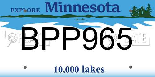 BPP965 Minnesota License Plate
