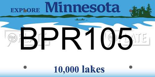 BPR105 Minnesota License Plate