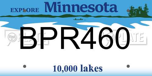 BPR460 Minnesota License Plate