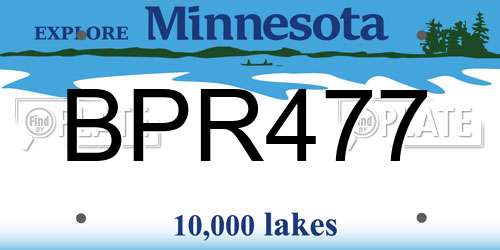 BPR477 Minnesota License Plate