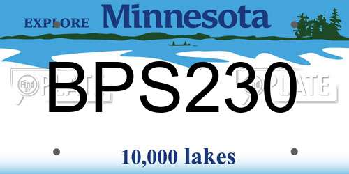 BPS230 Minnesota License Plate