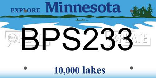 BPS233 Minnesota License Plate