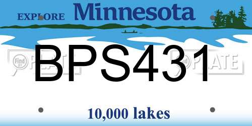 BPS431 Minnesota License Plate