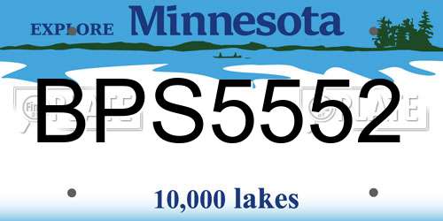 BPS5552 Minnesota License Plate