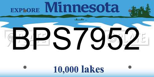 BPS7952 Minnesota License Plate