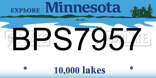 BPS7957 Minnesota License Plate