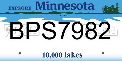 BPS7982 Minnesota License Plate
