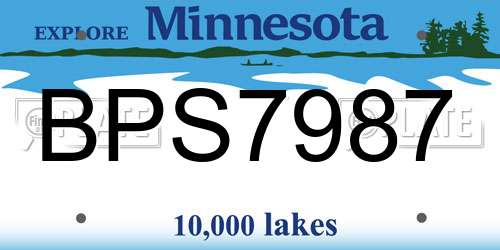 BPS7987 Minnesota License Plate
