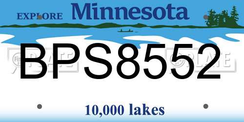 BPS8552 Minnesota License Plate