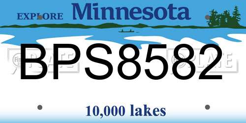 BPS8582 Minnesota License Plate