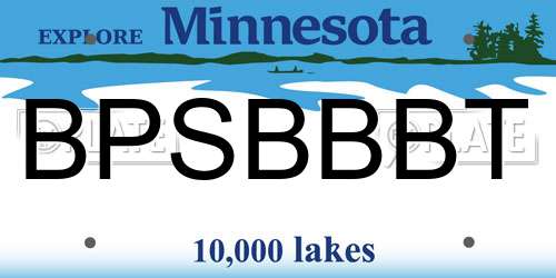 BPSBBBT Minnesota License Plate