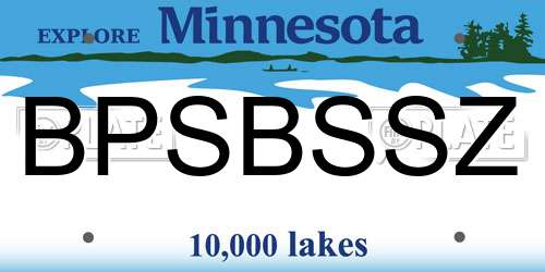 BPSBSSZ Minnesota License Plate