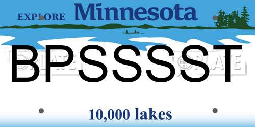 BPSSSST Minnesota License Plate