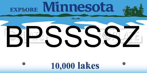 BPSSSSZ Minnesota License Plate