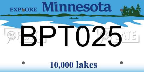 BPT025 Minnesota License Plate