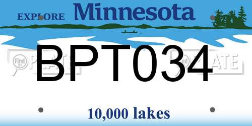 BPT034 Minnesota License Plate