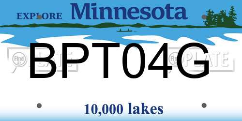 BPT04G Minnesota License Plate