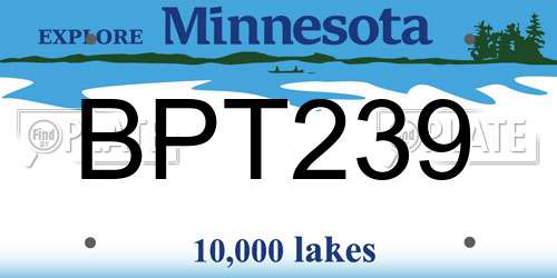 BPT239 Minnesota License Plate