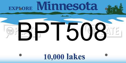BPT508 Minnesota License Plate