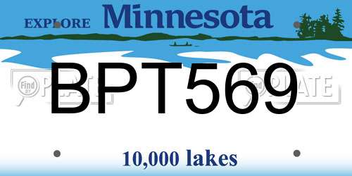BPT569 Minnesota License Plate
