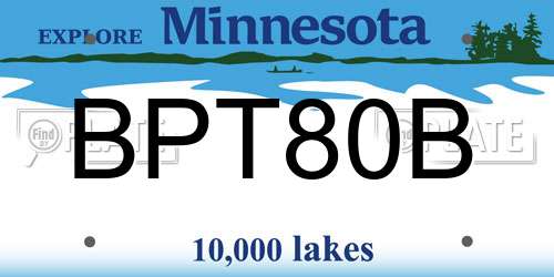 BPT80B Minnesota License Plate