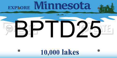 BPTD25 Minnesota License Plate