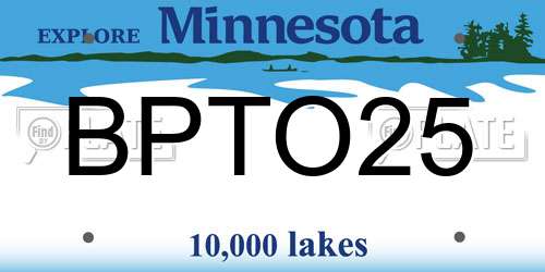 BPTO25 Minnesota License Plate