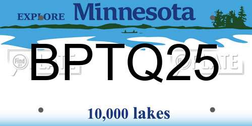 BPTQ25 Minnesota License Plate