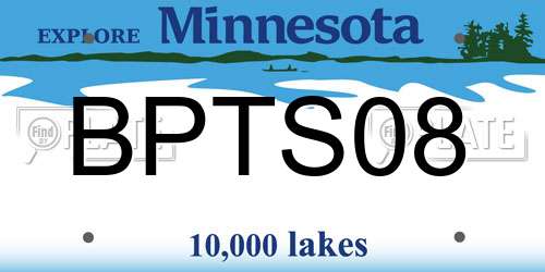 BPTS08 Minnesota License Plate