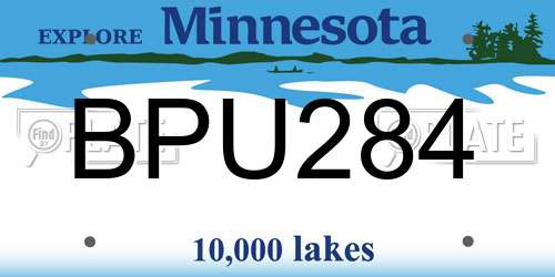 BPU284 Minnesota License Plate