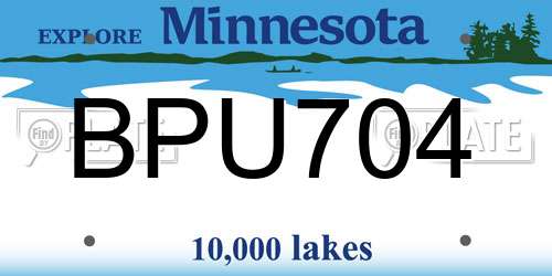 BPU704 Minnesota License Plate