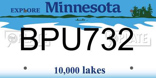 BPU732 Minnesota License Plate