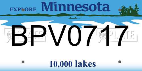 BPV0717 Minnesota License Plate