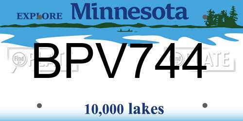 BPV744 Minnesota License Plate