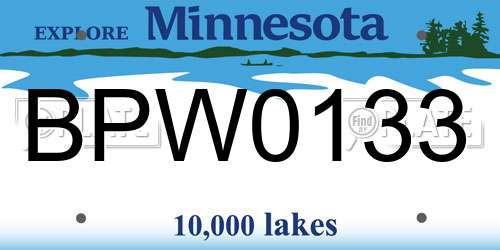 BPW0133 Minnesota License Plate