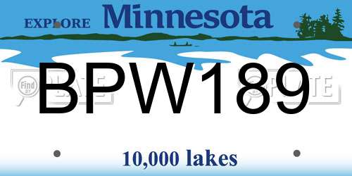 BPW189 Minnesota License Plate