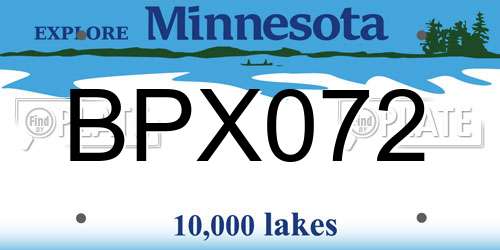 BPX072 Minnesota License Plate